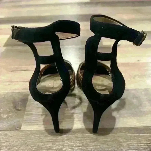 BCBG MaxAzria back and bronze gold sandals size 8M - Picture 3 of 4